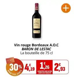 BARON DE LESTAC Vin rouge Bordeaux A.O.C