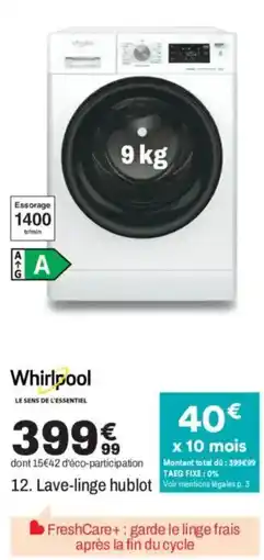 Whirlpool Lave-linge hublot