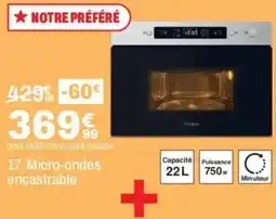 Whirlpool Micro-ondes encastrable