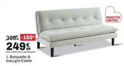 Estelle Banquette-lit tissu gris