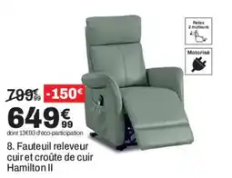 Hamilton II Fauteuil releveur cuir et croûte de cuir