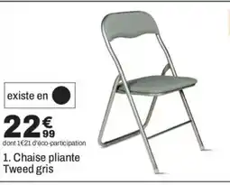 Chaise pliante Tweed gris
