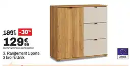 Unik Rangement 1 porte 3 tiroirs