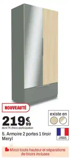 Meryl Armoire 2 portes 1 tiroir