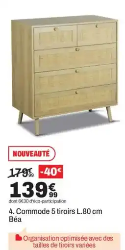 Béa Commode 5 tiroirs L.80 cm