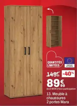 Mara Meuble à chaussures 2 portes