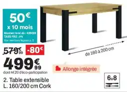 Cork Table extensible