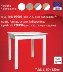 Table L. 80 / 120 cm