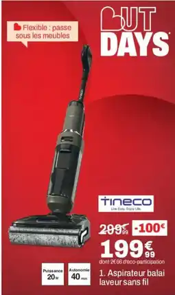 TINECO Aspirateur balai laveur sans fil