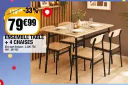 Ensemble Table + 4 Chaises