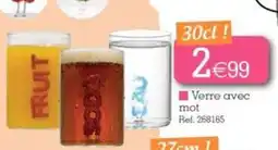 Verre avec mot