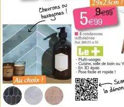 4 crédences adhésives