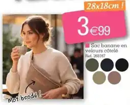 Sac banane en velours côtelé