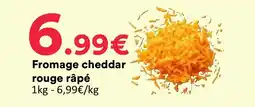 Fromage cheddar rouge râpé