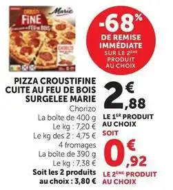 Marie - pizza croustifine cuite au feu de bois surgelee