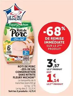 Fleury michon - roti de porc 25% de sel conservation sans nitrite