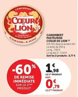Coeur de lion - camembert pasteurise
