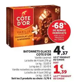 Côte d'or - batonnets glaces