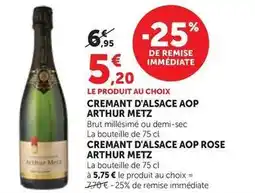 Brut - cremant d'alsace aop arthur metz