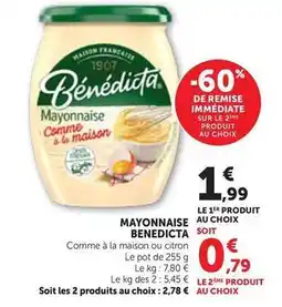 Bénédicta - mayonnaise au choix