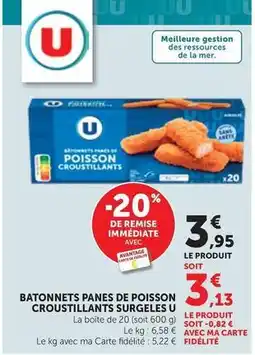 U - batonnets panes de poisson croustillants surgeles