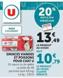 U - eminces viandes et poissons pour chat