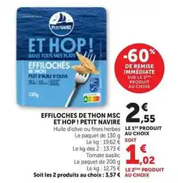 Petit navire - effiloches de thon msc et hop!