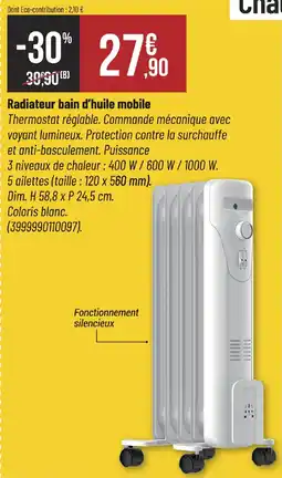 Radiateur bain d'huile mobile