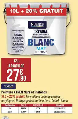 Nuance Peinture XTREM Murs et Plafonds