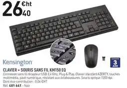 Kensington clavier + souris sans fil km150 eq