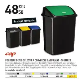 Cep Poubelle de tri sélectif à couvercle basculant