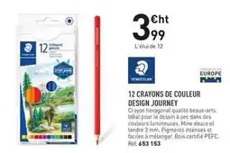 Staedtler - 12 crayons de couleur design journey