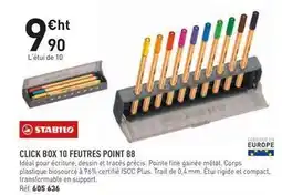 Stabilo - click box 10 feutres point 88