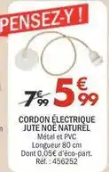 Cordon electrique jute noe naturel