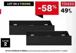 Set de 2 tiroirs de lit bridge