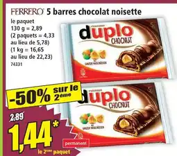 5 Barres chocolat noisette