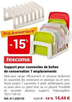 Tescoma Support pour couvercles de boîtes de conservation