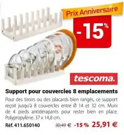 Tescoma support pour couvercles 8 emplacements