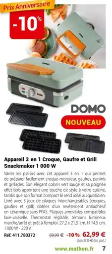 DOMO Snackmaker 1 000 W
