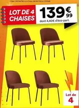 Lot de 4 chaises