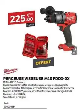 Milwaukee - perceuse visseuse m18 fdd3-0x