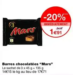 Mars Barres chocolatées