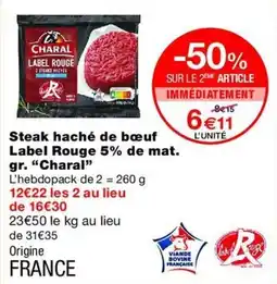 Charal Steak haché de bœuf