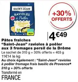 Saint-Jean ravioles à poêler
