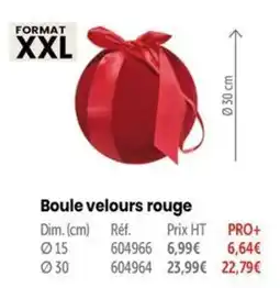 Boule velours rouge