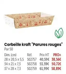 Corbeille kraft Parures rouges