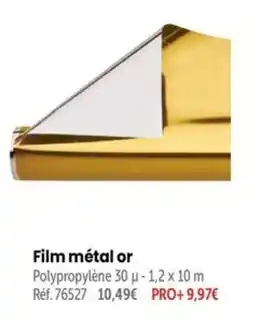 Film métal or