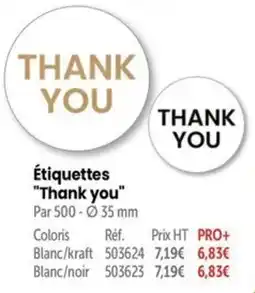 Étiquettes Thank you
