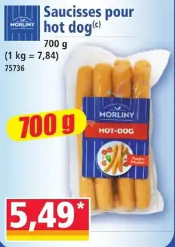 MORLINY Saucisses pour hot dog