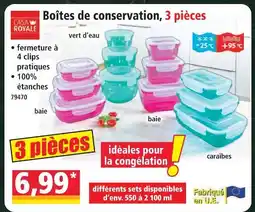 Casa royale boîtes de conservation
